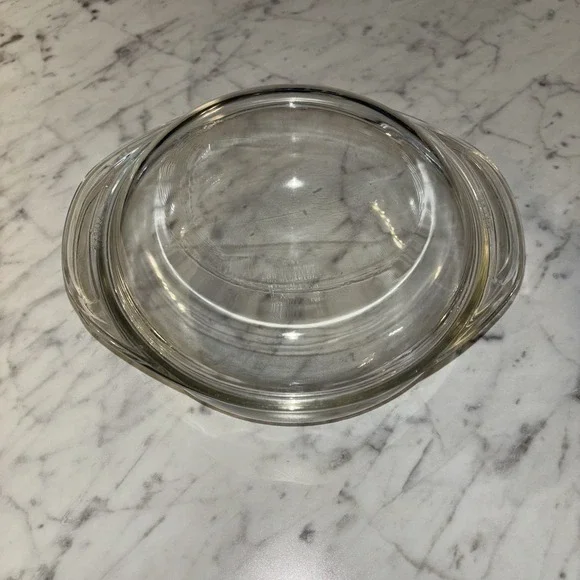 Vintage PYREX Corning Clear Glass 1.5L Round Casserole Baking Dish & Lid,‎ 023