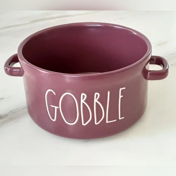 RAE DUNN Artisan Collection Burgundy Gobble Soufflé | Casserole | Soup Dish NWOT