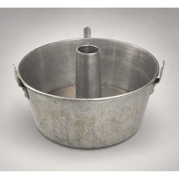 Aluminum Angel Food Cake Pan 10” Tube Cake Pan 3 Footed 2 Piece