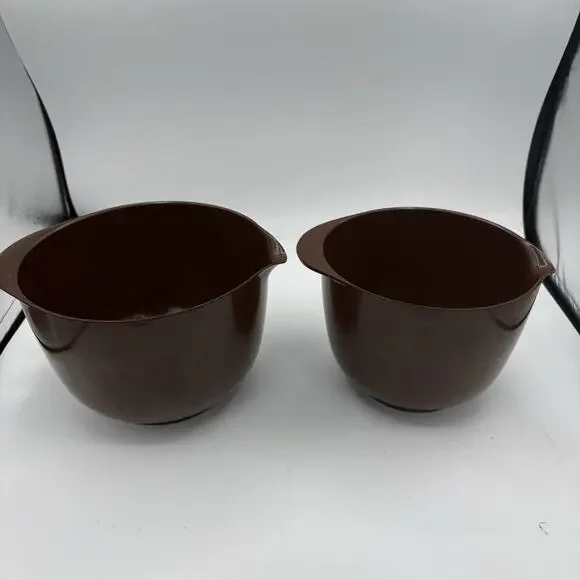 Rosti Denmark Mixing Bowls Lot of 2 Melamine 2L & 1.5L‎ Brown Vintage