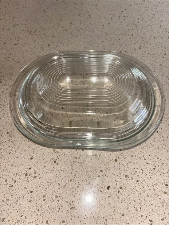 Vintage PYREX 602-B Clear Glass Oval Dish with 602-C Lid Refrigerator Casserole