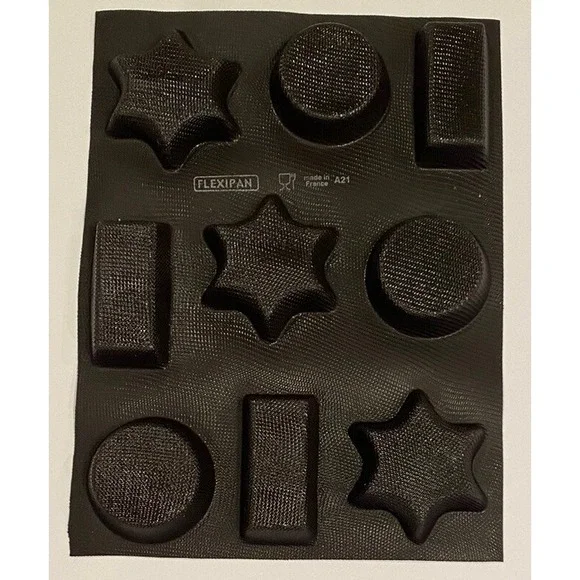 Demarle Flexipan Star Round Nonstick Baking Mold Cake Pan France 9 Wells B20