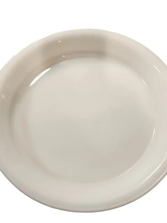 Vintage Pyrex 210 Milk Glass Gold Stripe Pie Plate MINT condition