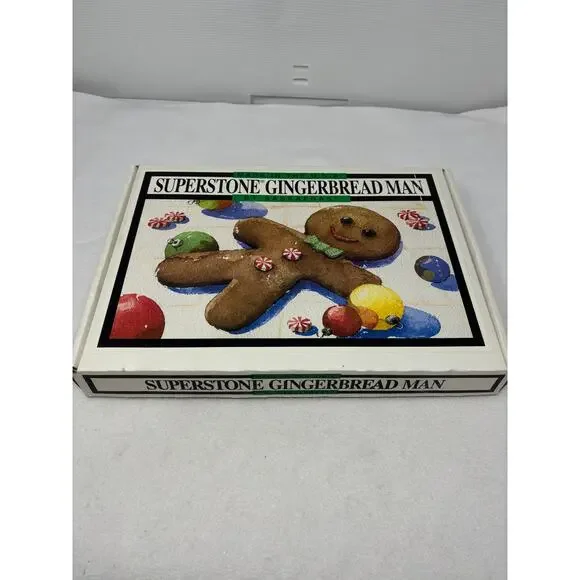 Vintage Gingerbread Man Stoneware‎ Sassafrass Superstone Mold Baking 1995 Large