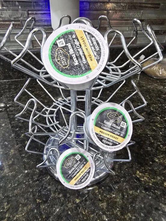 Keurig K-Cup Carousel - 24 Coffee Pod Holder - Chrome
