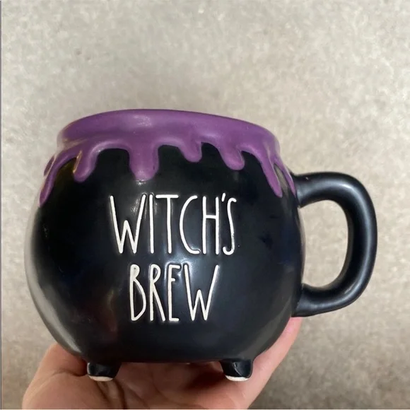 Rae Dunn Witch's Brew Black Potion Cauldron Mug