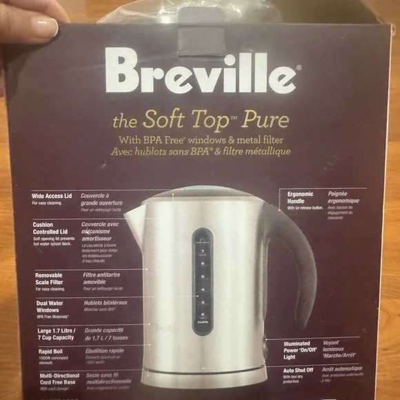 Breville Stainless Steel Electric Kettle in Silver and Black