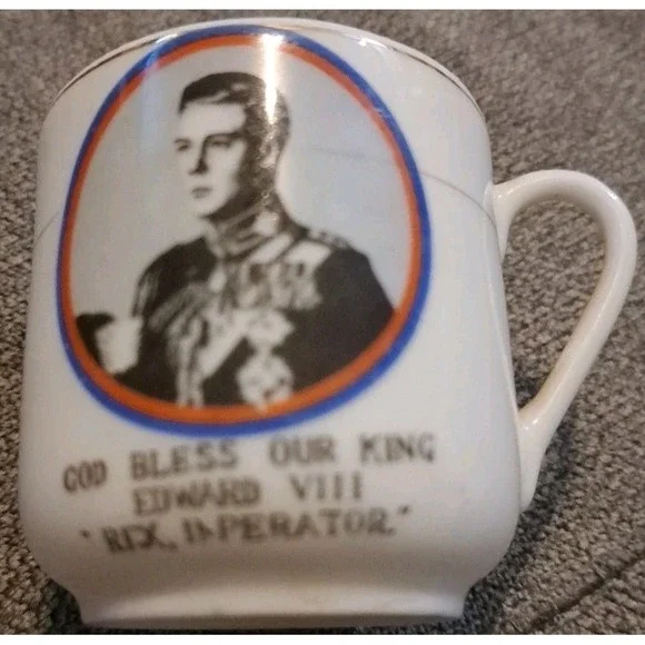 1937 King Edward VIII Coronation Demitasse Tea Cup Rough Edge Made In Japan 1937