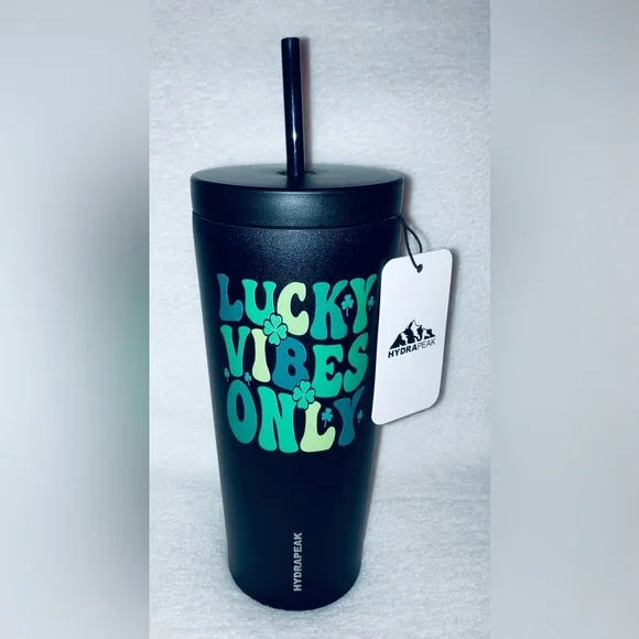 Hydrapeak Lucky Vibes Shamrock Stainless Steal Tumbler - NEW!
