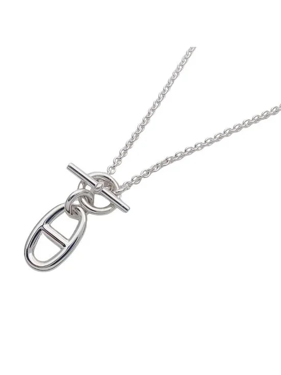 Hermes Necklace Chaine D'ancre Amulet Silver Polished