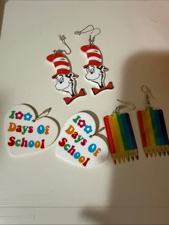 Acrylic Teacher Earrings