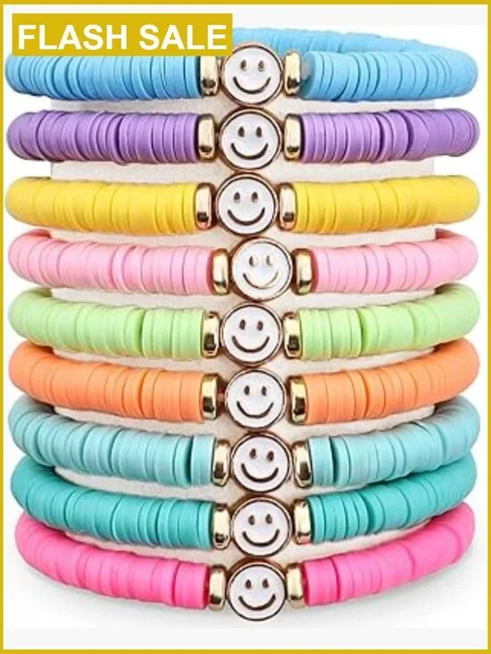 Stackable Boho Friendship Bracelets Set - Surfer Stretch Bracelets for Teen