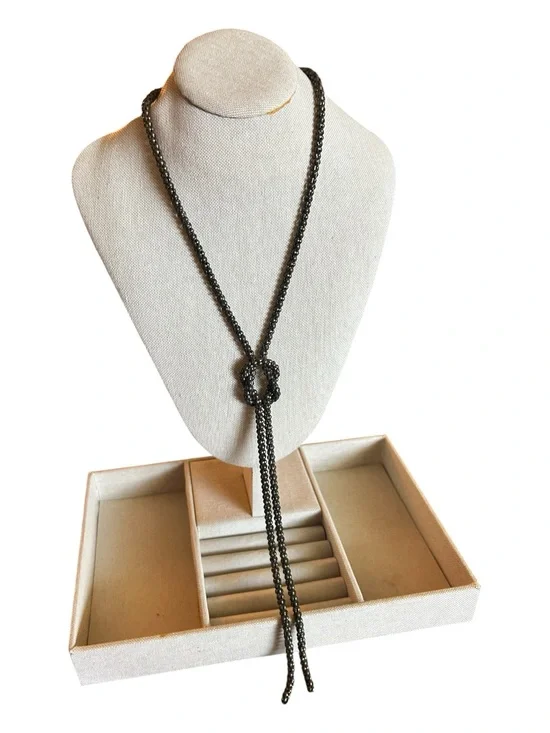 Vintage ALDO Gunmetal Mesh Necklace 40