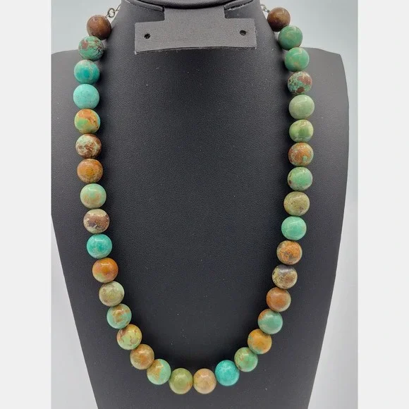 Jay King Mine Finds Necklace Turquoise Sterling Silver Hook Clasp Artisan