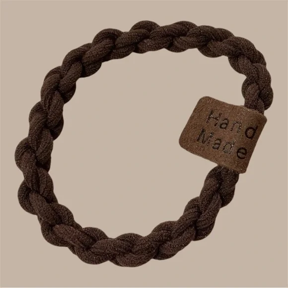 Handmade Braided Brown Elastic Bracelet. NEW.