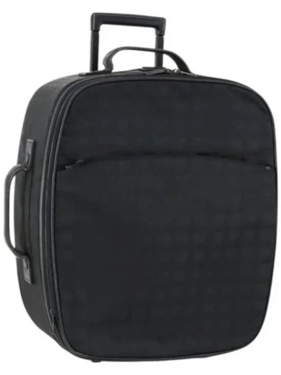 CHANEL New Travel Line Suitcase Nylon Black CC Auth bs31796
