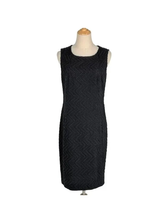 Chanel Sleeveless Dress Long Tight Skirt Wool Black