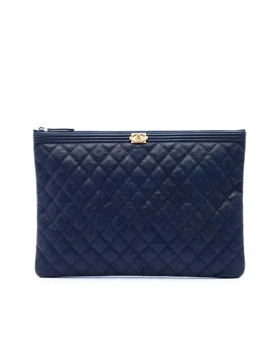 Chanel Large Quilted Caviar Boy O Case #284852C10B