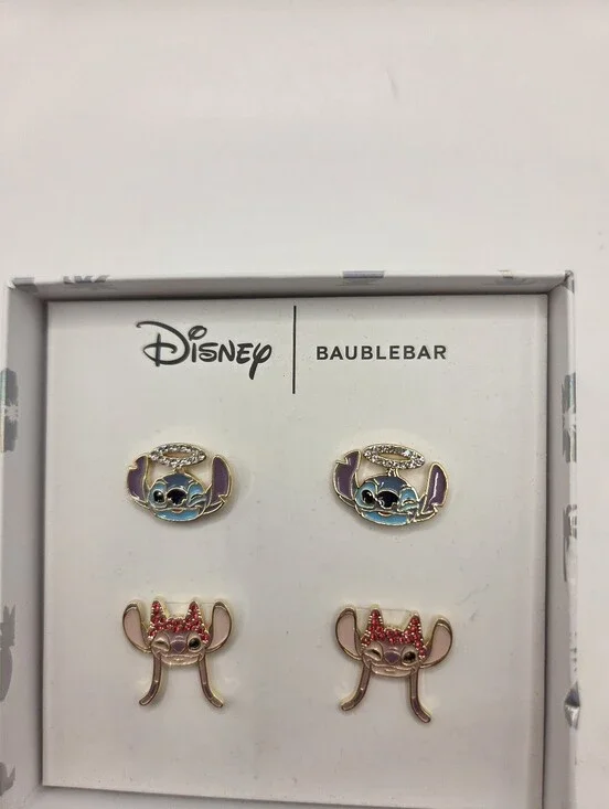 BaubleBar Disney Stitch Stud Earring Set - Blue & Pink