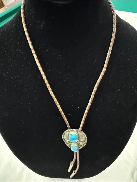 Turquoise Stone vintage Bolo Tie Necklace - Unbranded (mlb)