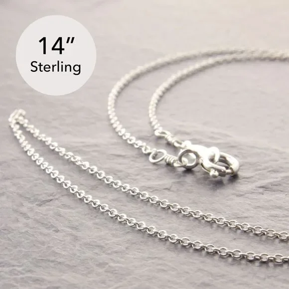 14” .925 Sterling Dainty Necklace (#4-28-1sd-sp) by Megu's Attic