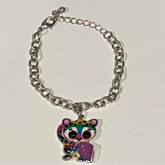 Ty Beanie Boos Dotty Rainbow Leopard BFF Charm Bracelet