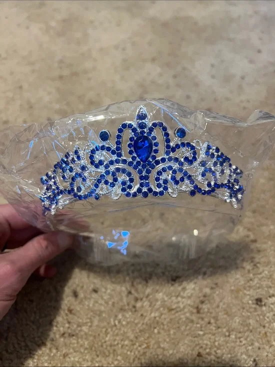 Blue Rhinestone Princess Tiara (New)