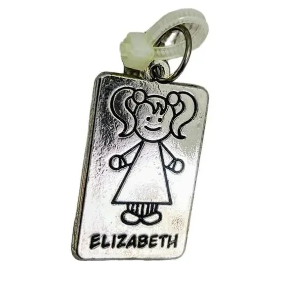 ELIZABETH Name Tag GIRLS Charm ID 1