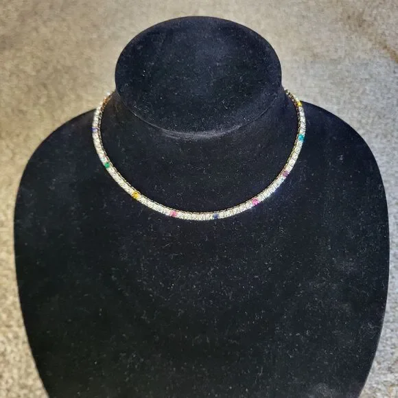 On 34th Colorful Rhinestone Necklace - NWT