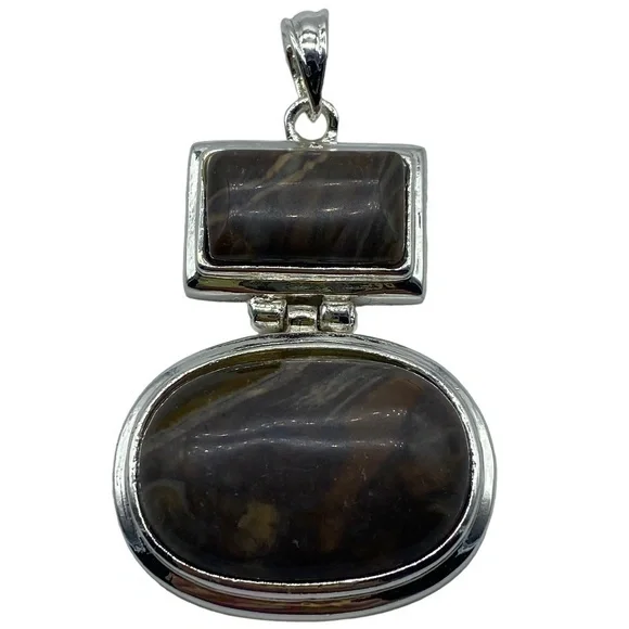 Red River Jasper Gemstone Sterling Silver 925 Pendant 2.5in