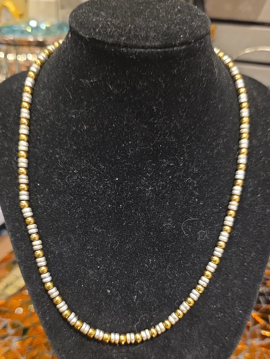 Napier Gold and Silver Beaded Necklace