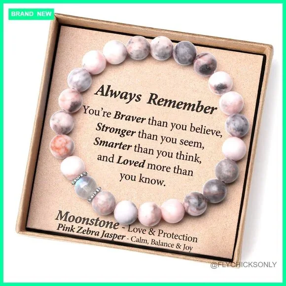 Handmade Crystal Bracelet with Encouragement Card for Girls