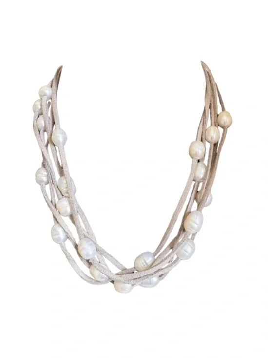 Silpada EP Sterling, Pearls and Suede