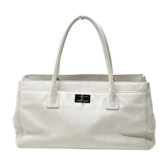Chanel Vintage Executive Tote White Caviar Leather