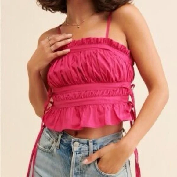 NWOT Free People Gabby Tube Top Punch Size Large