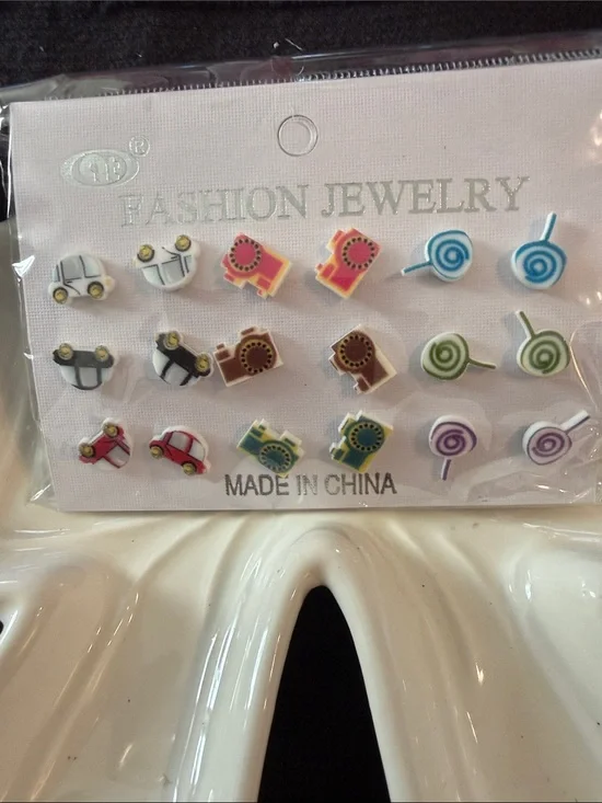 Fashion Jewelry Kids Multicolor Stud Earring Set