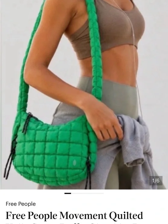 Free People Emerald Quilted Shoulder Bag with Braided Strap