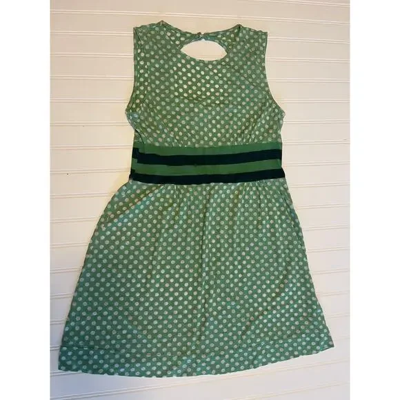Vintage Y2K Free People Green Polka Dot Dress Open Back Size‎ Womens XS