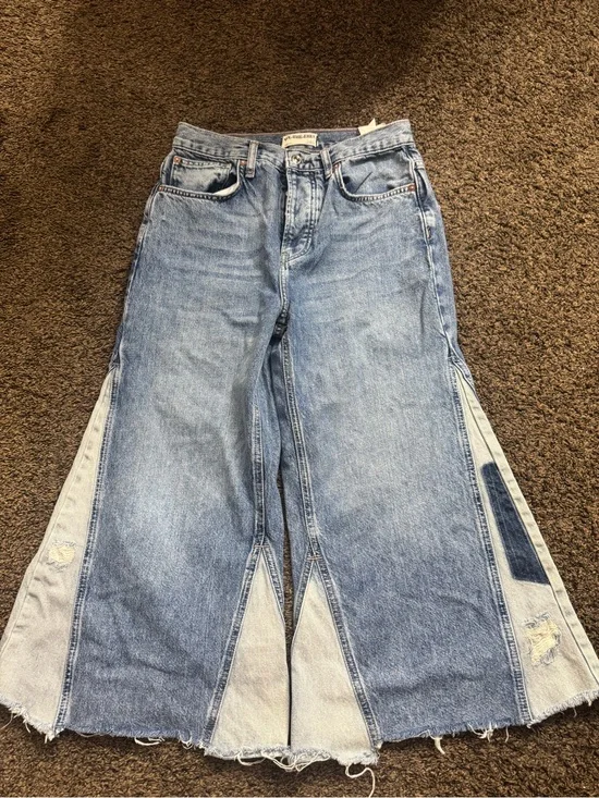 Free People Ripple wide leg crop