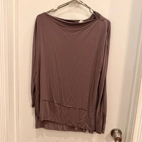 We The Free Free People Long Sleeve Boat Neck Top Size XS Small Boho Grunge
