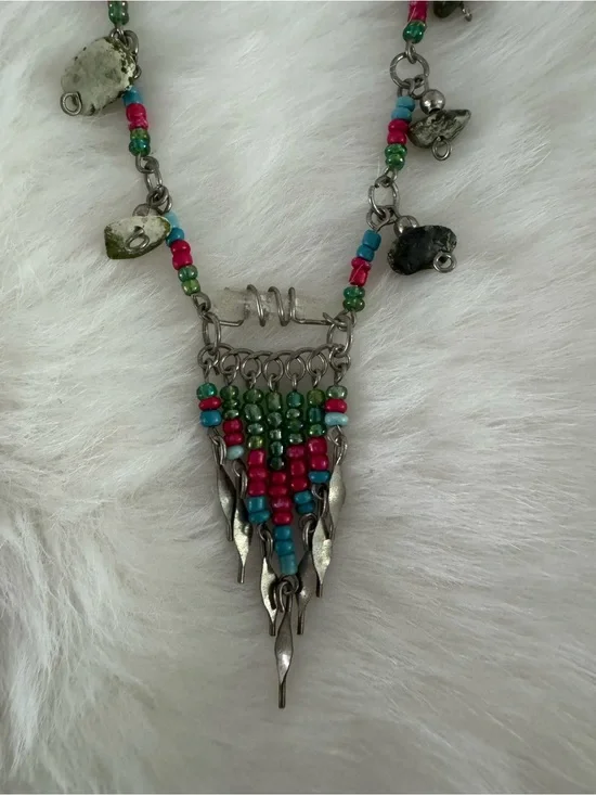 Colorful Bead Fringe Kid’s Necklace