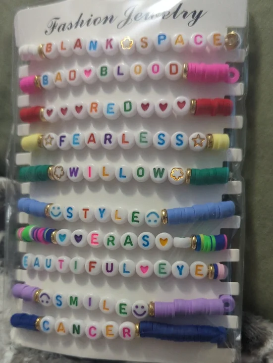 Kids Beaded Word Bracelet Set - Assorted Colors