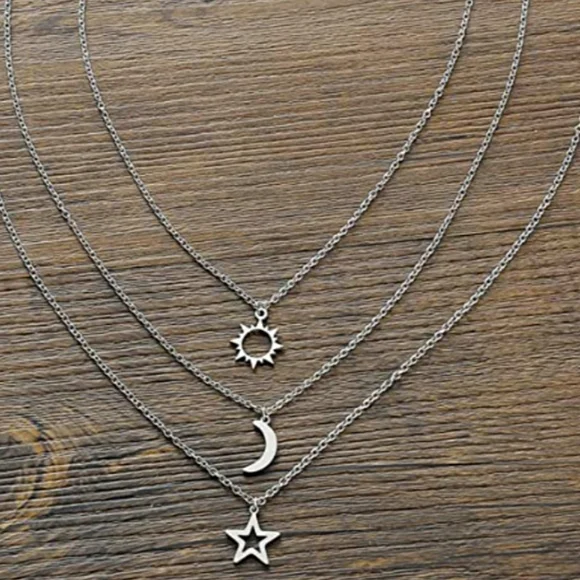 🍀 Sun ☀️ moon 🌙 and star ⭐ necklaces - 3 pk NWT