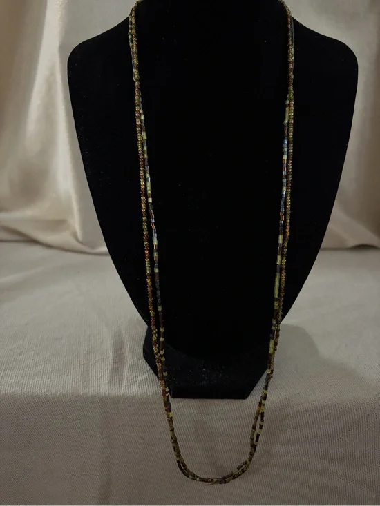 Multicolor Seed Bead Long Necklace - Unbranded