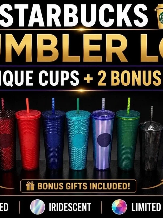 Starbucks Iridescent Tumbler Set - Multi Color Studded Cups
