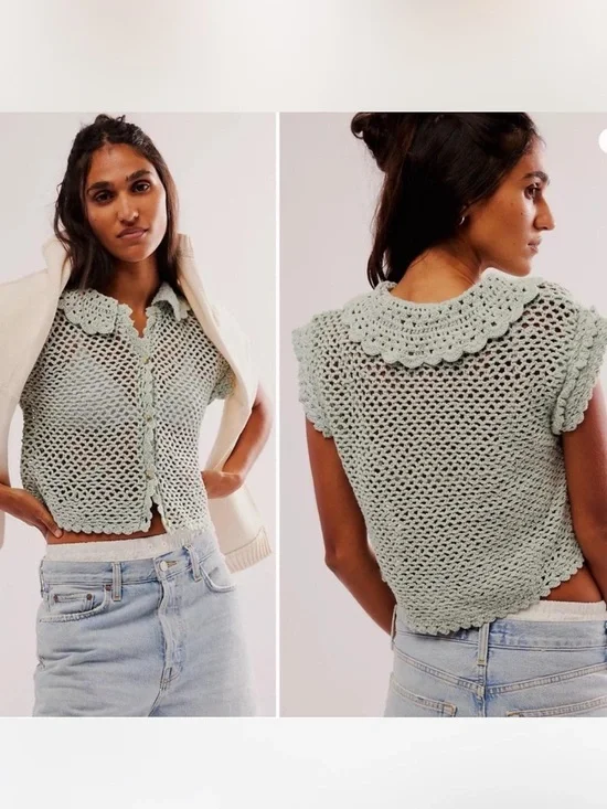 Free People Lily Crochet Top