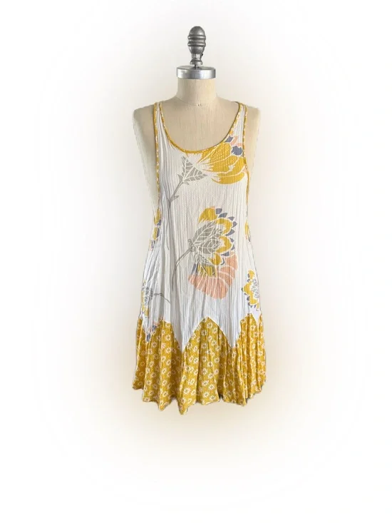 Free People Intimately Tank Mini Boho Dress With Back Button Closure. Size M