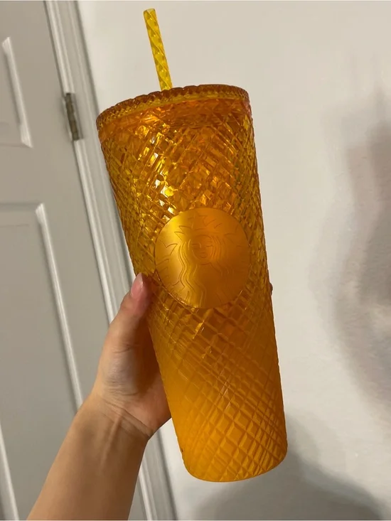 Starbucks Amber Textured Cold Cup with Straw