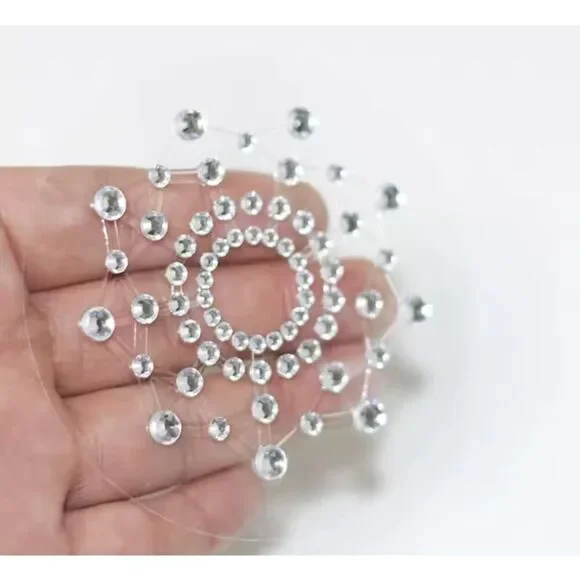 New Without Tags Silver Nipple Covers Sticky Festival Burlesque 3in