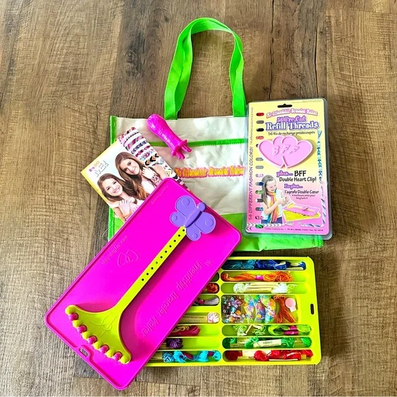 My Friendship Bracelet Maker Set w/ travel bag, storage slide box refill threads